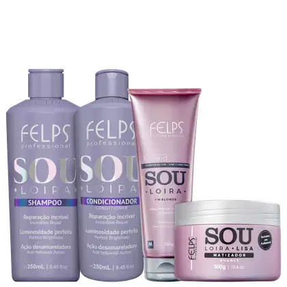Imagem do produto Kit Felps Professional Sou Loira Xblond Loira e Lisa (4 Produtos)
