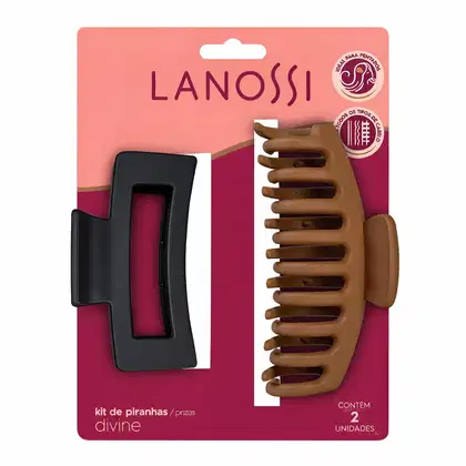 Imagem do produto Kit Piranhas de Cabelo Divine Lanossi – Fixação Segura, Acessório Versátil para Penteados, Uso Diário