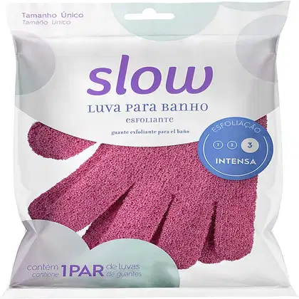 Imagem do produto Luva Esfoliante Corporal Linha Slow Lanossi Beauty & Care Rosa ou Roxa