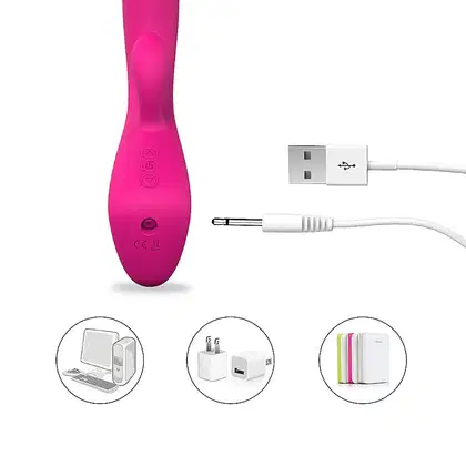 Imagem do produto Muse Rosa Vibrador Ponto G e Clitóris Rabbit Movimento de Dedo Demons S-Hande em Silicone Recarregável