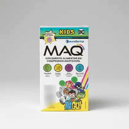 Imagem do produto Maq Kids Teen Titans Go Com 30 Comprimidos Mastigáveis Morango