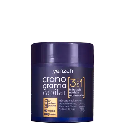Imagem do produto Yenzah Cronograma Capilar 3 em 1 - Máscara Capilar 480g