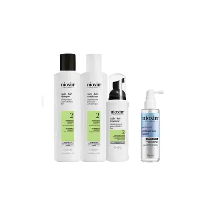 Kit Nioxin Volume Thinning Sistema 2 + Anti-Hair Loss Quarteto, 4 produtos.
