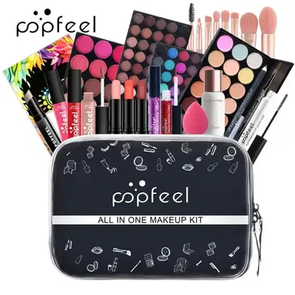 Imagem do produto Kit de Maquiagem POPFEEL Completo Preto Bolsa