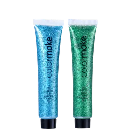 Imagem do produto Kit Colormake Gel Glitter Azul e Verde (2 Produtos)