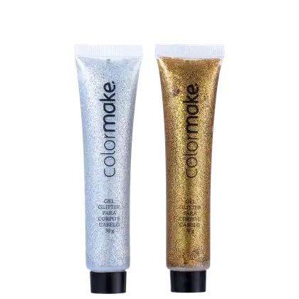 Imagem do produto Kit Colormake Gel Glitter Prata e Dourado (2 Produtos)