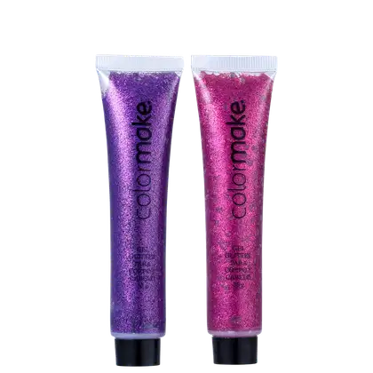 Imagem do produto Kit Colormake Gel Glitter Rosa e Roxo (2 Produtos)