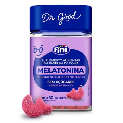 Imagem do produto FINI DR.GOOD MELATONINA 60 GOMAS - MORANGO - AUXILIA NO SONO - ORIGINAL