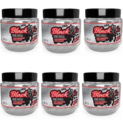Imagem do produto Kit Gel Cola Black Fix 250g C/6