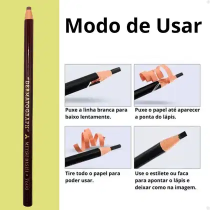 Imagem do produto Kit Mitsubishi: 6 Lápis Dermatografico Marrom 7600