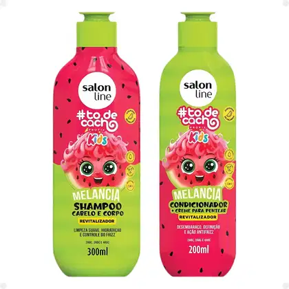 Kit Salon Line Kids #todecacho Melancia: Shampoo de 300ml e Condicionador 200ml