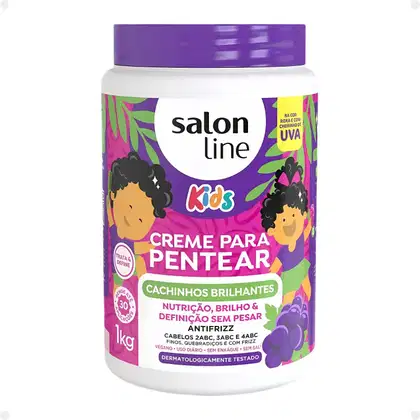 Imagem do produto Kit Salon Line Kids: Shampoo e Condicionador + Creme para Pentear 1kg Uva