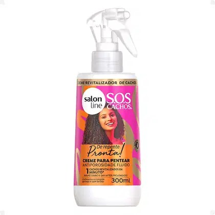 Creme para Pentear Antiporosidade Fluido Salon Line Sos Cachos De Repente Pronta! 300ml