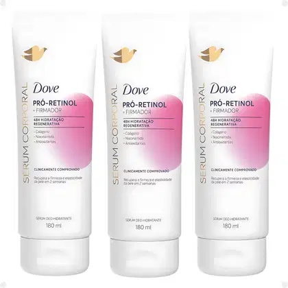 Kit Dove Pró-Retinol + Firmador: 3 Sérum Corporal Hidratante 180ml cada