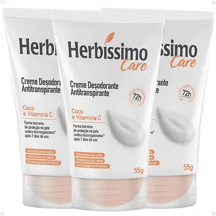 Imagem do produto Kit Herbíssimo Care Coco e Vitamina C: 3 Cremes Desodorante 55g
