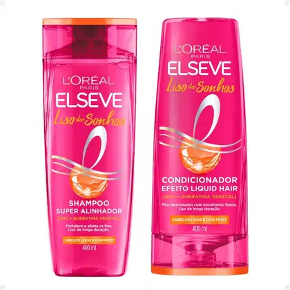Kit Elseve L'Oréal Paris Liso dos Sonhos Duo Basic, 2 produtos.