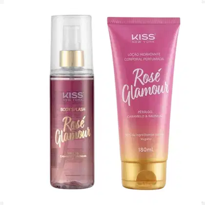Imagem do produto Kit Kiss New York Rosé Glamour: Body Splash 200ml e Loção Hidratante 180ml