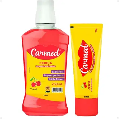 Imagem do produto Kit Carmed Cereja: Gel Dental 70g e Enxaguante Bucal 250ml