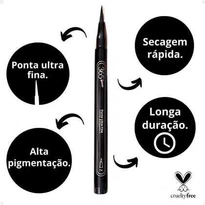 Imagem do produto Caneta Delineadora Luisance 365 Ponta Ultra Fina Preto L17001
