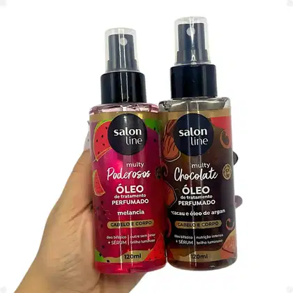 Imagem do produto Kit Óleo Bifásico Perfumado Multy Salon Line: 1 Chocolate e 1 Melancia