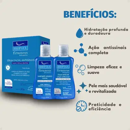 Imagem do produto Kit Travel Nupill Firmness Intensive Nano Hyaluronic: Sabonete, Sérum e Água Micelar