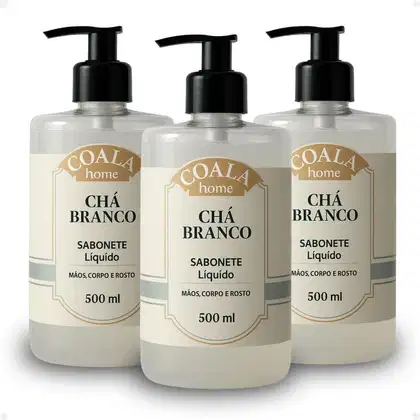 Imagem do produto Kit Coala Home: 3 Sabonetes Liquidos Chá Branco 500ml