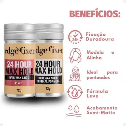 Imagem do produto Kit Cera Fixadora de Cabelo Edge Fixer Kiss New York: Original e Pêssego