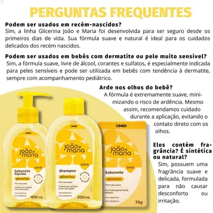 Imagem do produto Kit Cimed João e Maria Glicerina Plus (3 Produtos)