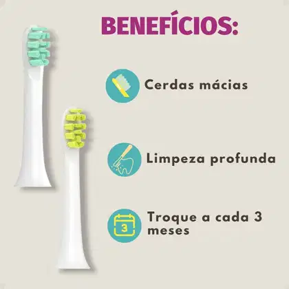 Imagem do produto Refil Para Escova Dental Elétrica Kess Soni-K 100 Com 2 Unidades Cod.2526