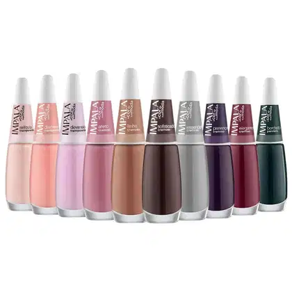Imagem do produto Kit Impala A Cor da Sua Moda 6ª Edição 10 Esmaltes: Relíquia, Discreto, Devaneio, Afeto, Linho, Essencial, Presença, Elegante e Bordado