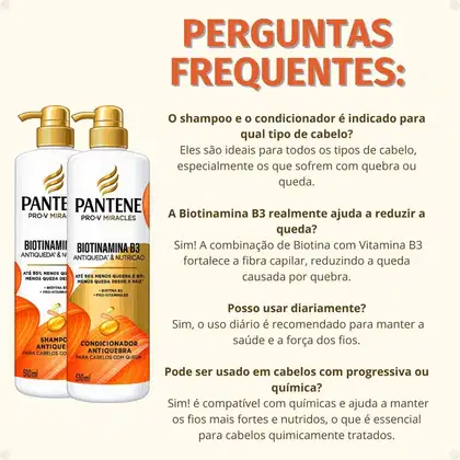 Imagem do produto Kit Pantene Pro-v Miracles Biotinamina B3: Shampoo e Condicionador 510ml