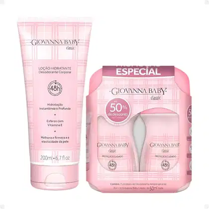 Imagem do produto Kit Giovanna Baby Classic: 2 Desodorantes Roll-on e 1 Loção Hidratante