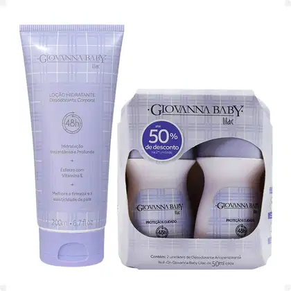 Imagem do produto Kit Giovanna Baby Lilac: 2 Desodorantes Roll-on e 1 Loção Hidratante