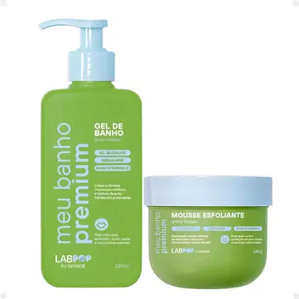 Imagem do produto Kit LabPop by Labotrat Green Breeze: Gel de Banho e Mousse Esfoliante