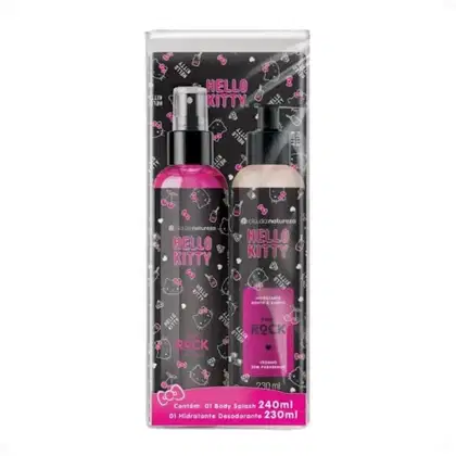 Imagem do produto Kit Cia da Natureza Hello Kitty Pink Rock: Body Splash 240ml e Loção Hidratante 230ml