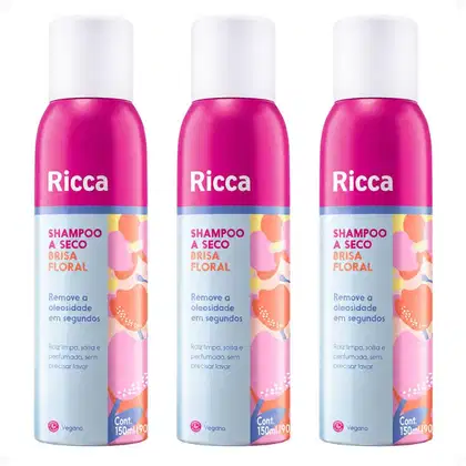Imagem do produto Kit Ricca Shampoo A Seco: 3 Brisa Floral 150ml