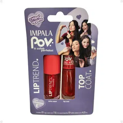Imagem do produto Kit Impala Pov 1.2 Lip Trend Antonela: 1 Top Coat e 1 Gloss Labial