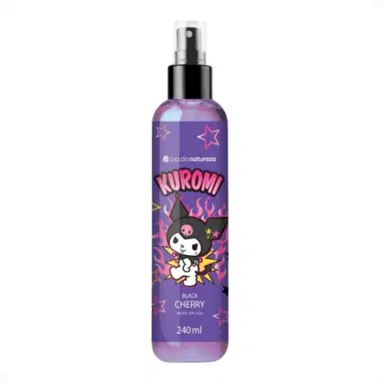 Body Spray Feminino Cia da Natureza Kuromi Black Cherry, 240ml.