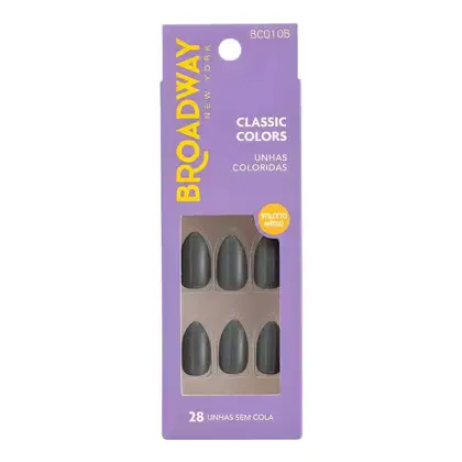 Imagem do produto Unhas Postiças Broadway Kiss Ny Classic Colors Stiletto Médio Cool Mint Bco10b