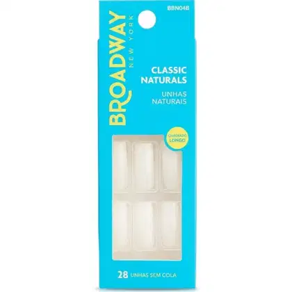 Imagem do produto Unhas Postiças Broadway Kiss Ny Classic Naturals Quadrado Longo No Limit Bbn04b