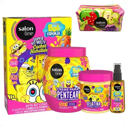 Imagem do produto Kit Salon Line Kids Bob Esponja Sos Cachos Completo + Mimo