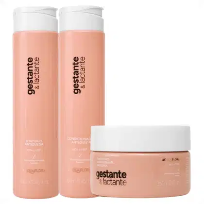 Imagem do produto Kit Acquaflora Gestante e Lactante Antiqueda: Shampoo, Condicionador 250ml e Máscara Capilar 250g