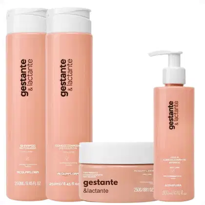 Imagem do produto Kit Acquaflora Gestante e Lactante Antiqueda: Shampoo, Condicionador 250ml, Máscara Capilar 250g e Leave-in 200ml