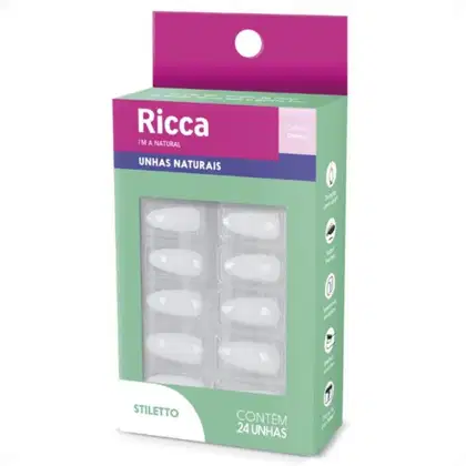 Imagem do produto Unhas Postiças Naturais Ricca Belliz I'm A Natural Stiletto Cód. 2278
