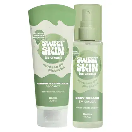 Imagem do produto Kit Dailus Sweet Skin Ice Cream Mousse De Pistache: Sabonete Esfoliante e Body Splash 200ml