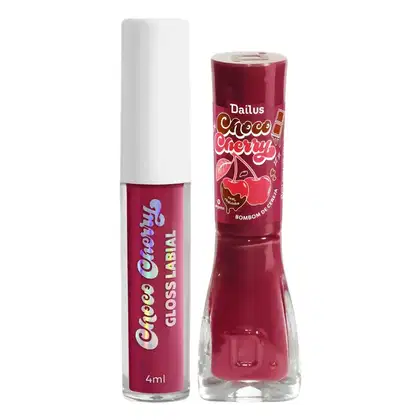 Imagem do produto Kit Dailus Choco Cherry Bombom De Cereja: Gloss Labial 4ml e Esmalte Cremoso 8ml