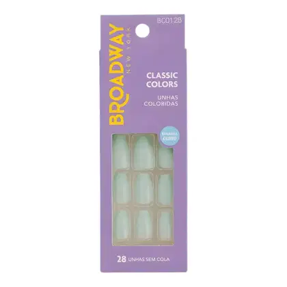 Imagem do produto Unhas Postiças Broadway Kiss Ny Classic Colors Bailarina Curto Bordeaux bco12b