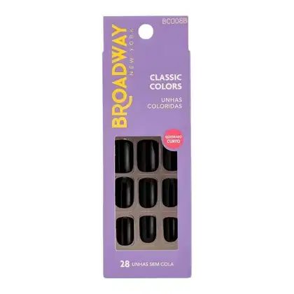Imagem do produto Unhas Postiças Broadway Kiss Ny Classic Colors Quadrado Curto Matcha Bco08b