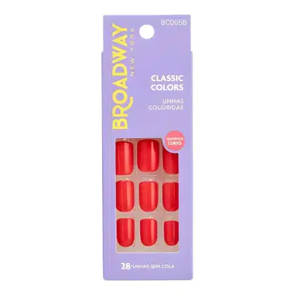 Imagem do produto Unhas Postiças Broadway Kiss Ny Classic Colors Quadrado Curto Vintage Bco05b