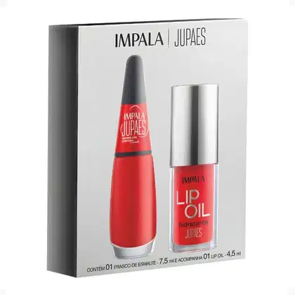 Imagem do produto Kit Impala Ju Paes Virando O Jogo Aposta Alta: 1 Esmalte Cremoso e 1 Lip Oil Hidratante